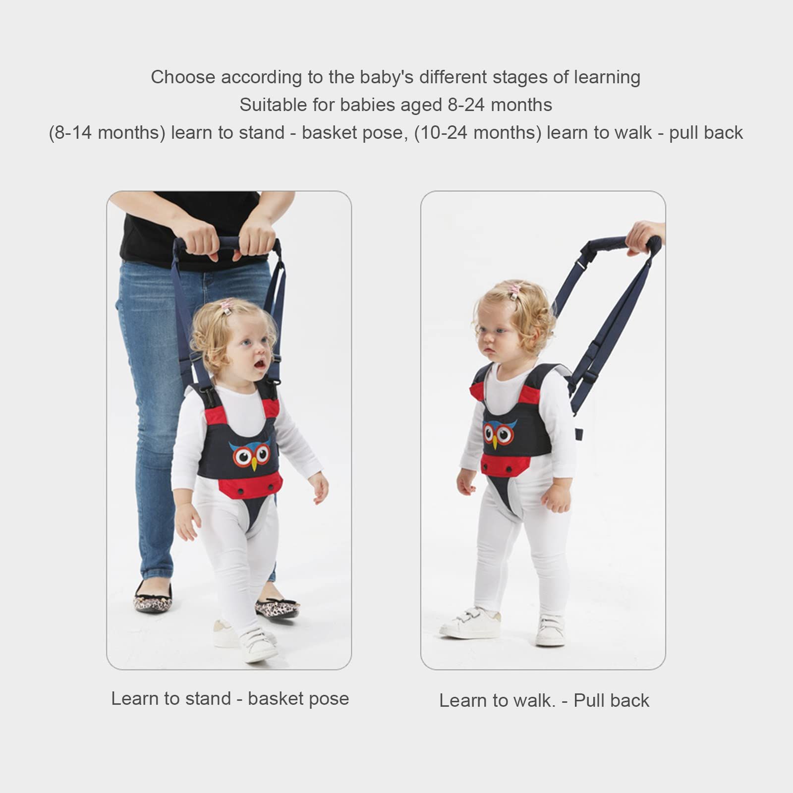 Baby Toddler Walker Harness , Baby Walker Assistant with Adjustable Straps and Safety Buckle for Young Children Walking Learning