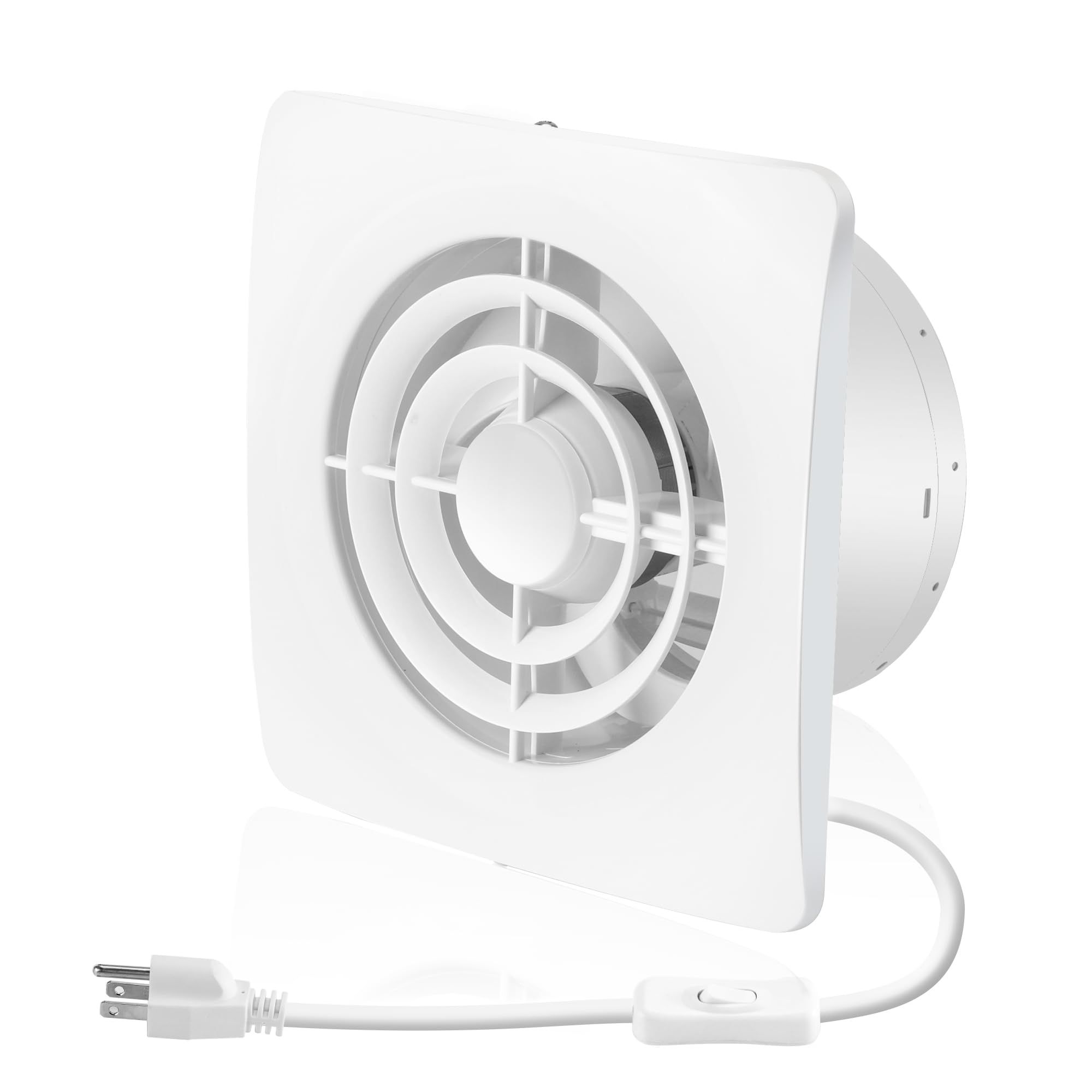 6-in Window Bathroom Exhaust Fan, Wall Mount Exhaust Vent Fan for Kitchen Garage Ventilation, 17W, 39dB Low Noise