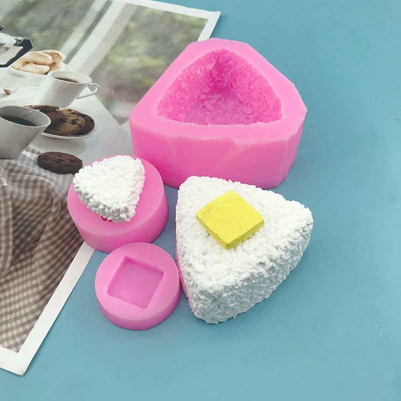 Molds 3Pcs Types of Triangular Rice Balls Seaweed Cheese Silicone Molds Diy Chocolate Pudding Biscuit Silicone Molds Cake