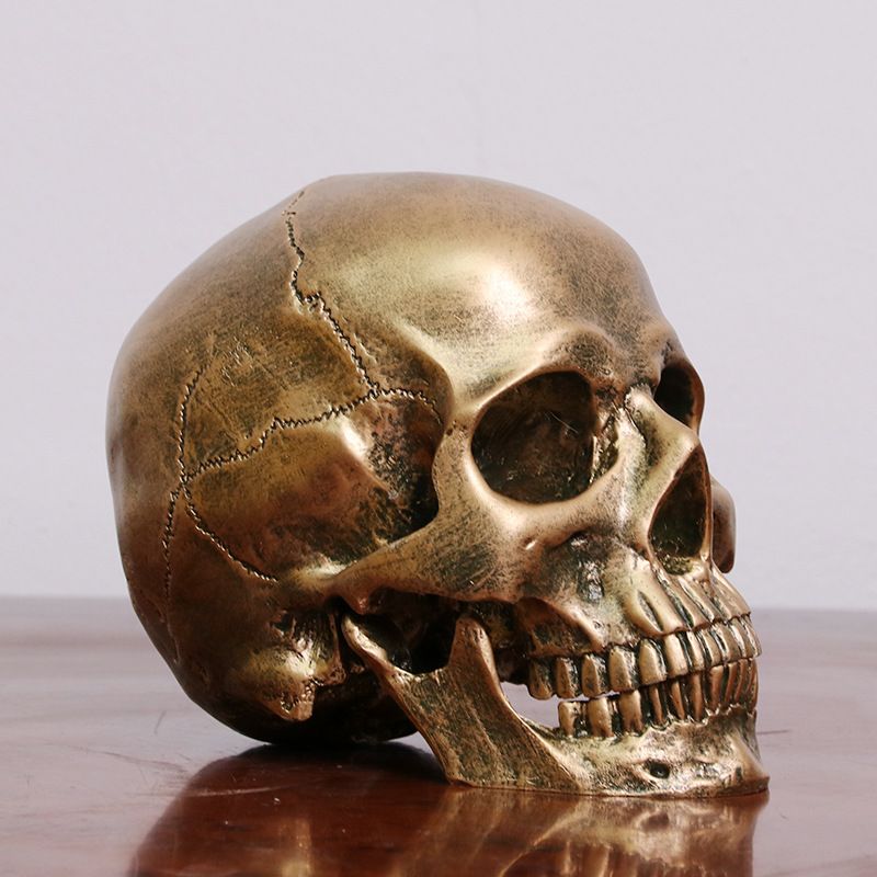 1:1 Resin Human Skull Model Halloween Props Home Decorations High Fidelity Skull Head Sculpture Life Size