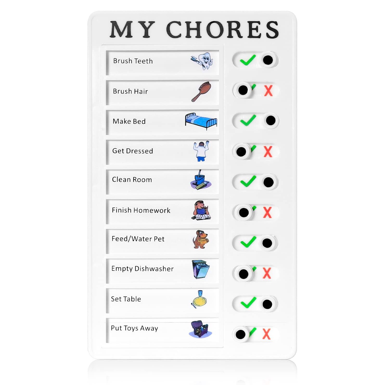 Chore Chart for Adults Planning Boards, Portable To Do List Memo Checklist Board for Multiple Kids Detachable Plastic