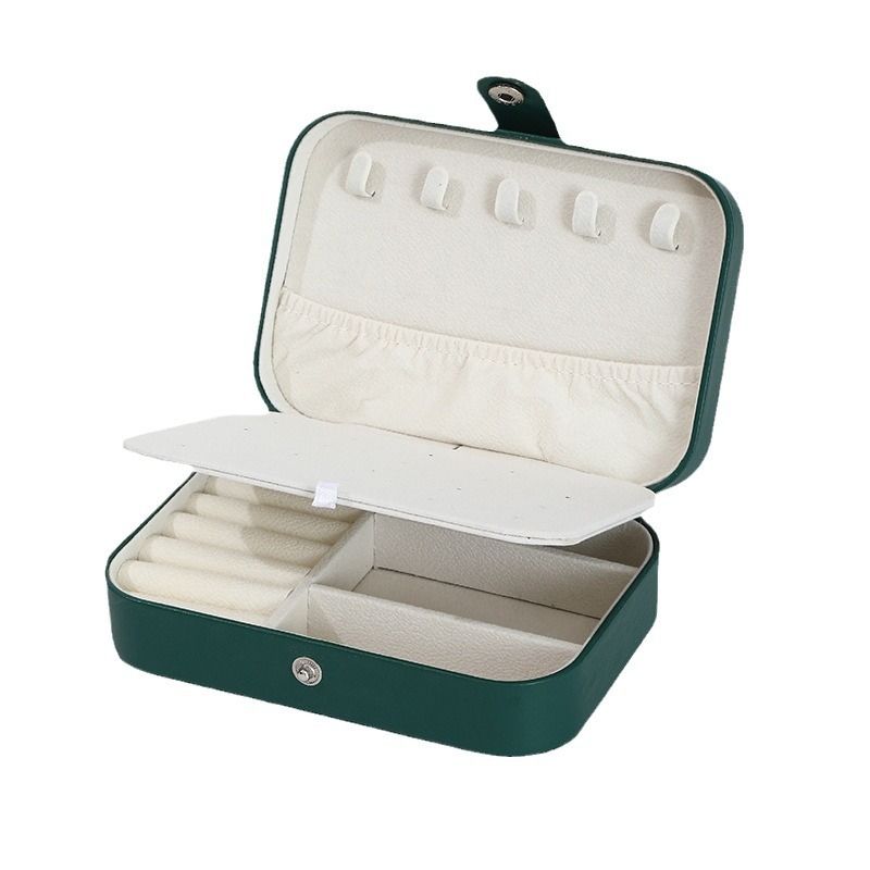 Jewelry Storage Organizer, Double LayerJewelry Display Storage Box, Portable PU Leather Jewelry Box, Multi-Grid Travel Jewelry