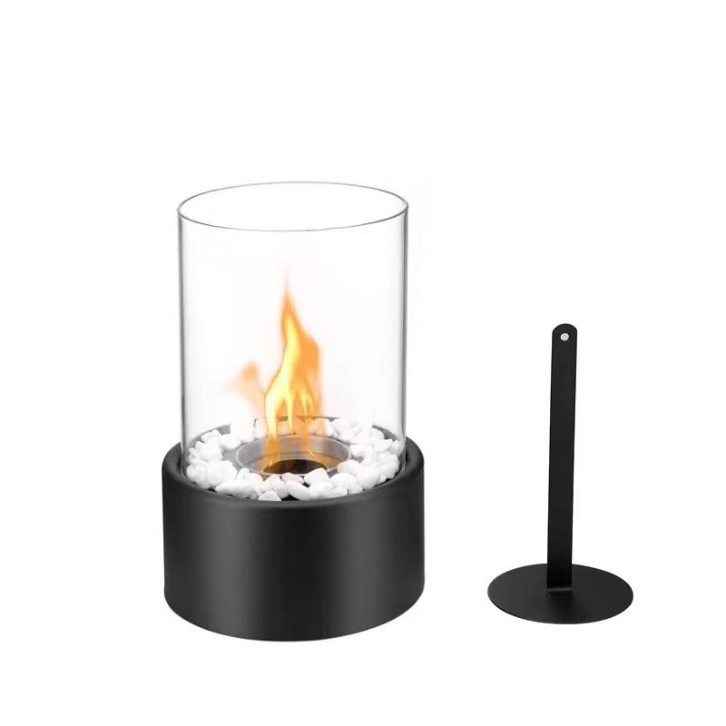 Tabletop Fire Pit, Mini Portable Table Top Firepit Bowl, Ethanol Tabletop Fireplace for Indoor & Outdoor, Black
