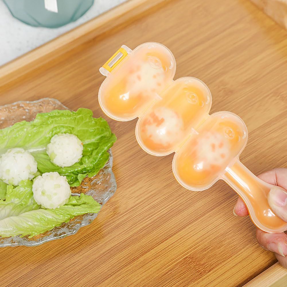 Rice Ball Mold,Rice Ball Shaker, Ball Shaped Kitchen Tools DIY Lunch, Maker Mould Food Decor for Kids, Mold With a Mini Rice