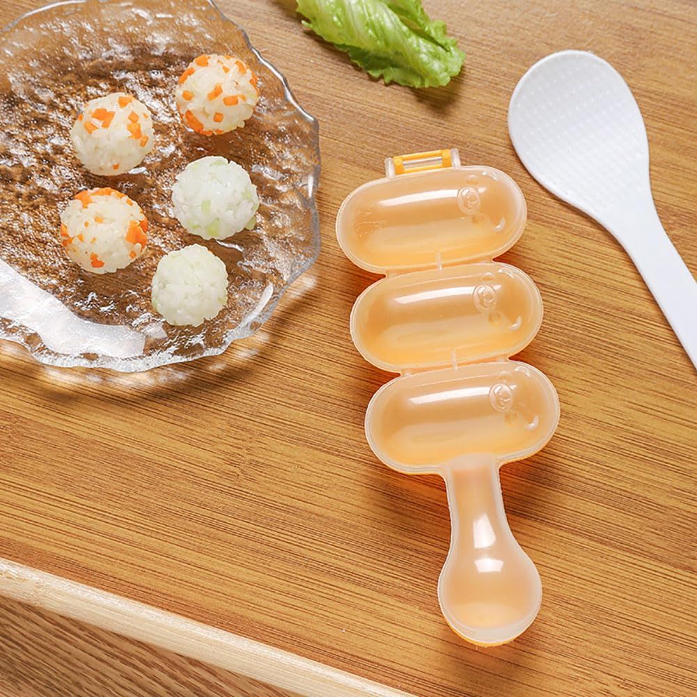 Rice Ball Mold,Rice Ball Shaker, Ball Shaped Kitchen Tools DIY Lunch, Maker Mould Food Decor for Kids, Mold With a Mini Rice