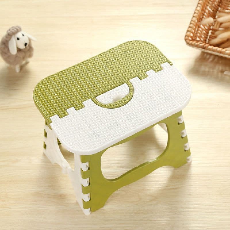 Foldable Step Stool Portable Plastic Stool for Kids and Adults Compact Size 25.7x19.5x19.5cm Available in Pink Blue Green Beige 2 Piece