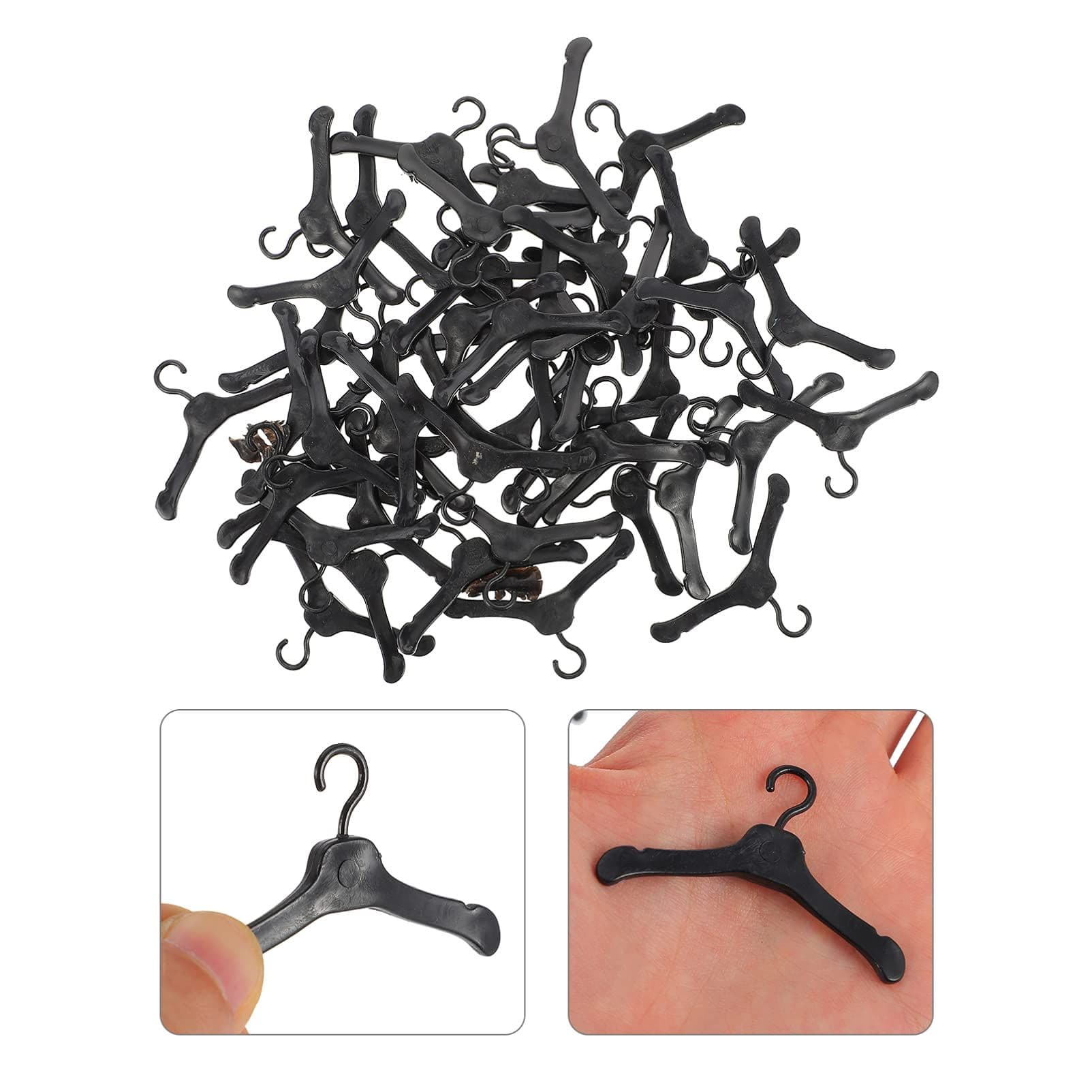 Miniature Doll Closet Hanger 50 Piece Plastic Organizing Hangers for Doll Clothes Lightweight Durable