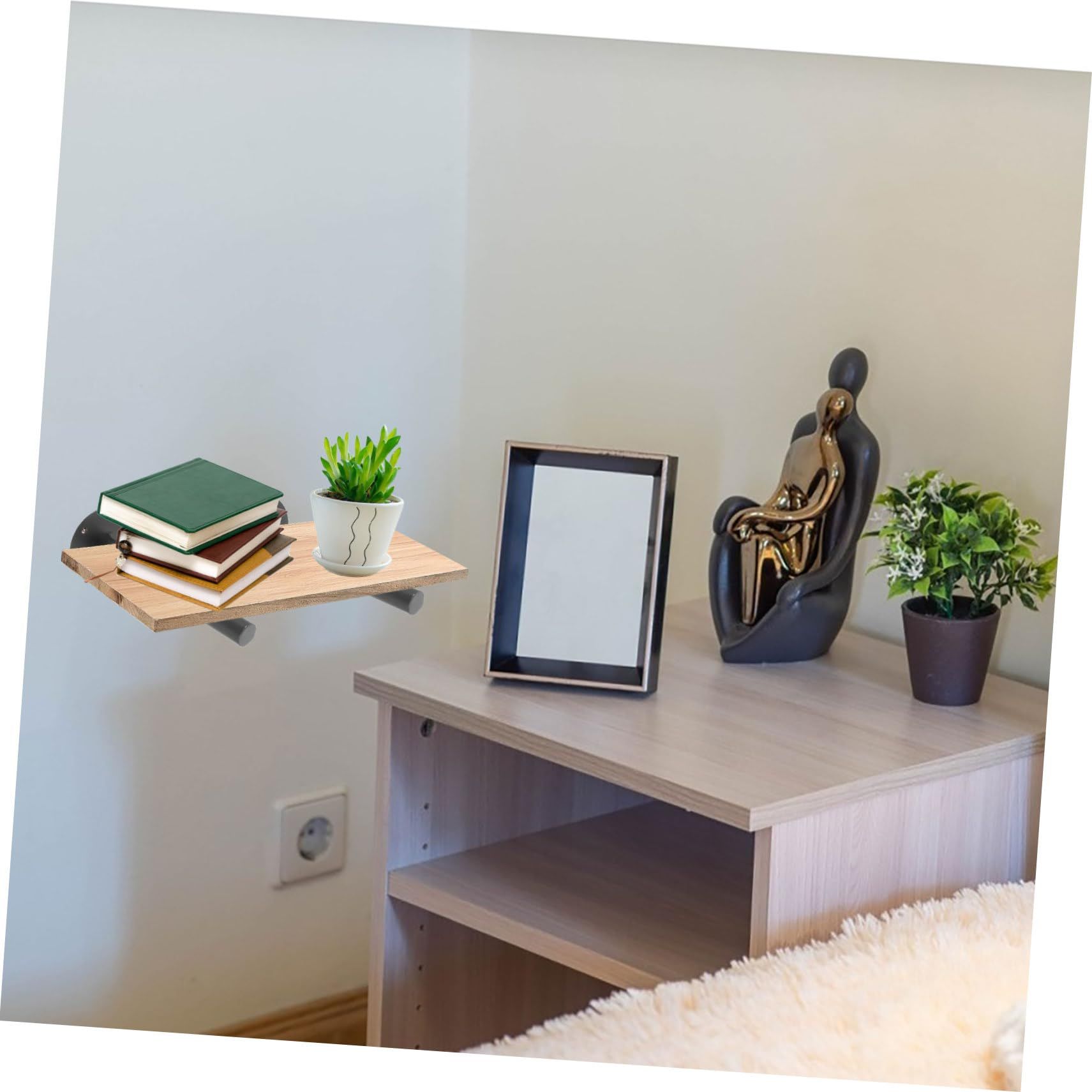 Wrought Iron Wall-Mounted Heavy Duty Wall Shelves Shelves Wall Hanging Partition Bracket Metal Serving Tray Brackets 2 pcs