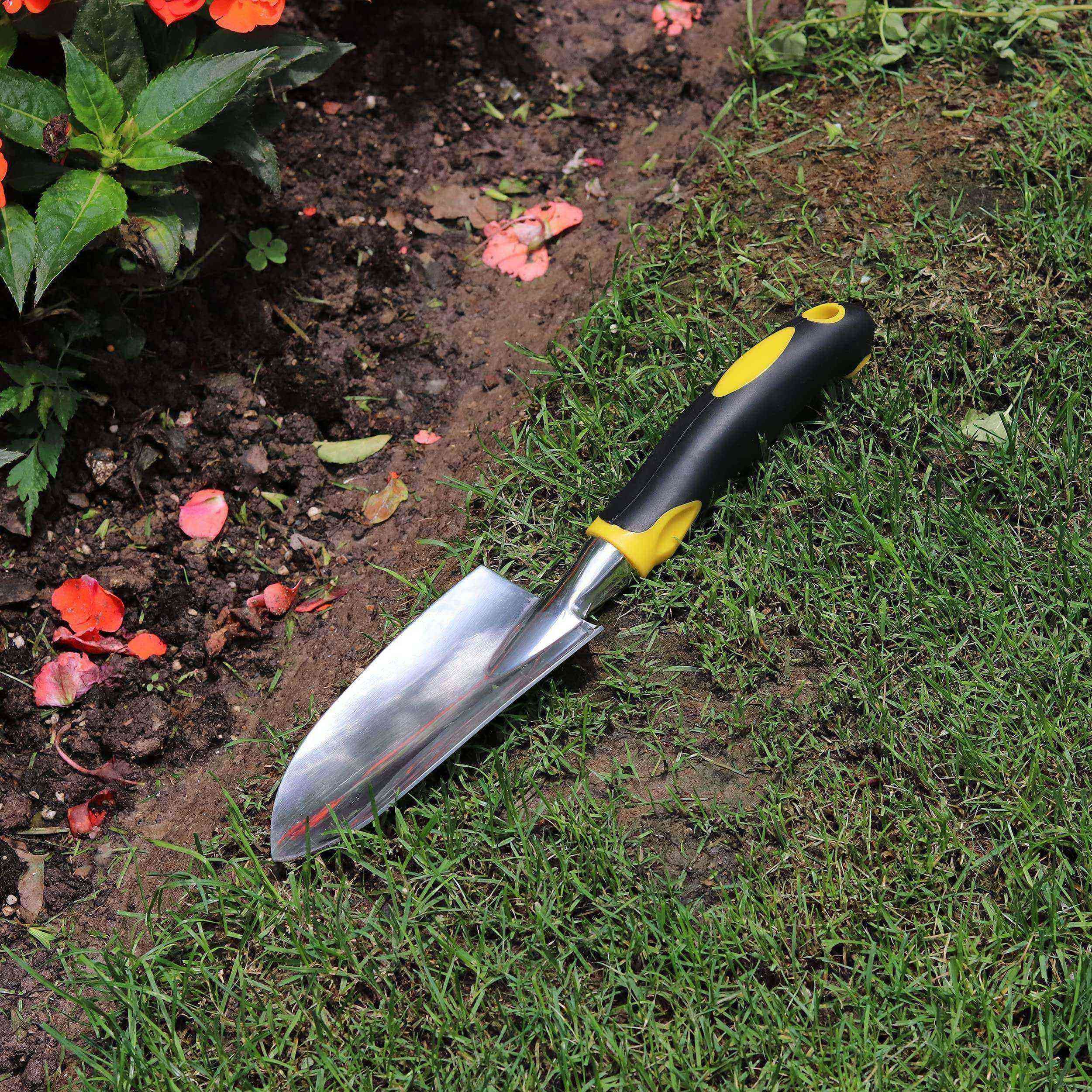 Garden shovel Trowel & Hand Shovel Soft Rubberized Non-Slip Handle, use for Transplanting, Weeding, Moving and Smoothing Digging