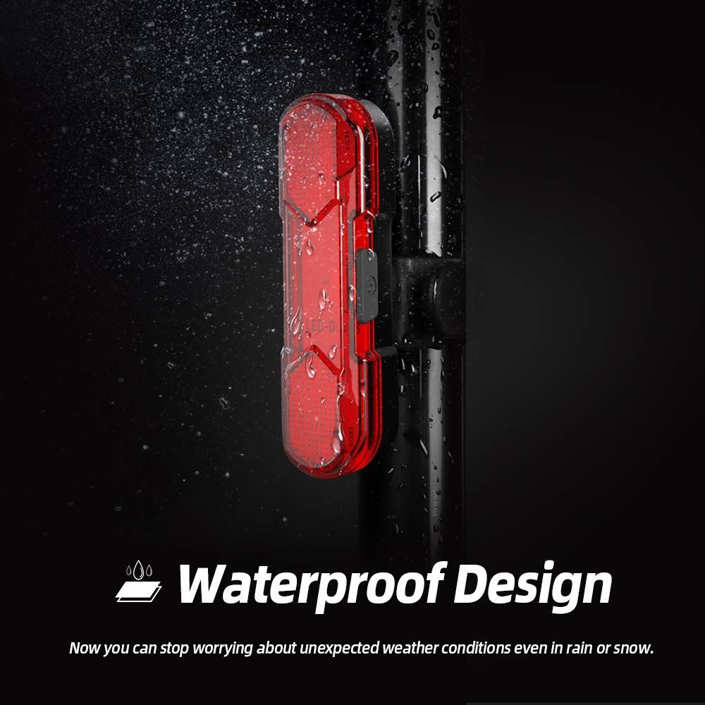 Rear Bike Tail Light 2 Pack, USB Rechargeable Bright Bicycle Taillight with 4 Lighting Modes Waterproof Bike Light Flashing Light