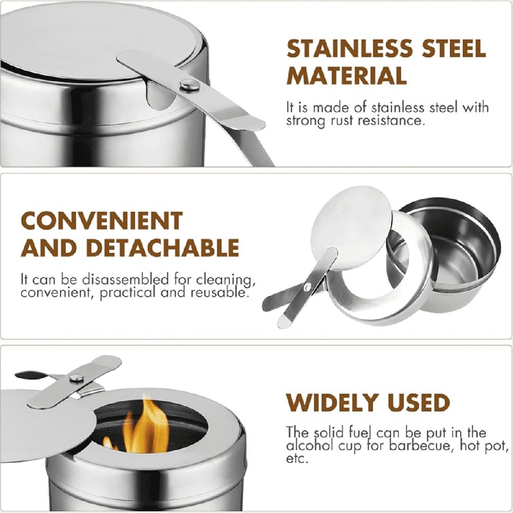 10Pack Stainless Steel Holders, Chafing Holders with Cover, Holder for Chafing Dish, and Buffet, Barbecue