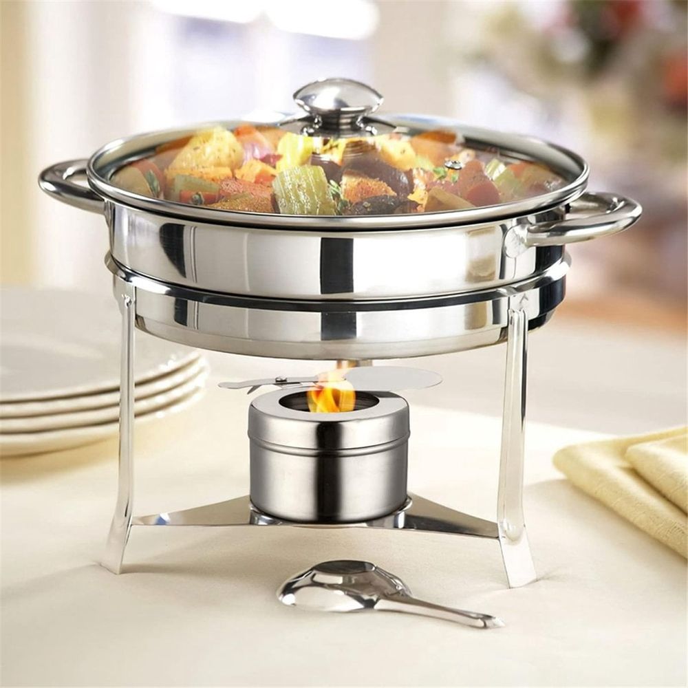 10Pack Stainless Steel Holders, Chafing Holders with Cover, Holder for Chafing Dish, and Buffet, Barbecue