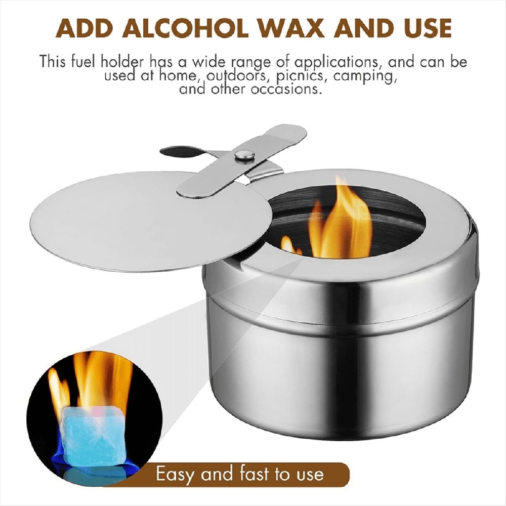 10Pack Stainless Steel Holders, Chafing Holders with Cover, Holder for Chafing Dish, and Buffet, Barbecue