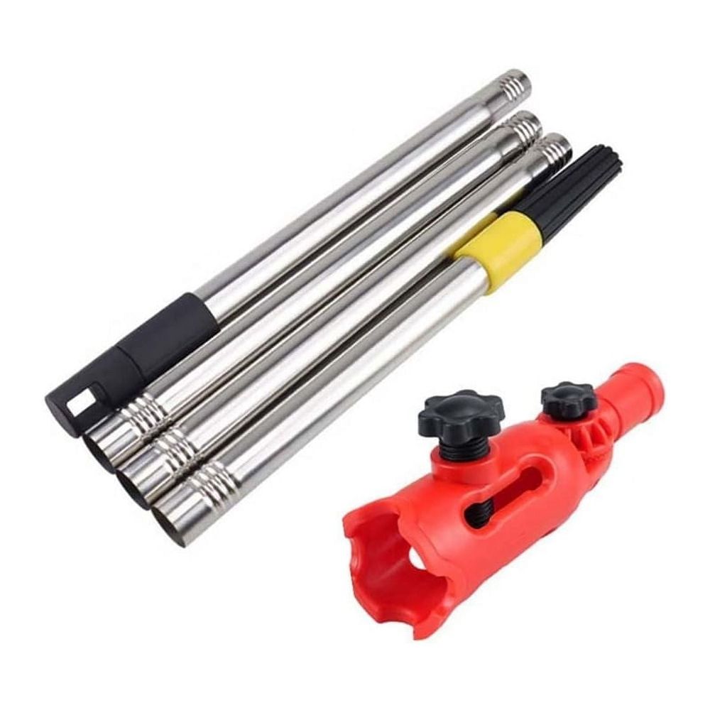 Paint Brush Extension Multi-Angle Paint Brush Extender Extension Pole Attachment Retractable Paint R Red&Silver Plastic + Metal