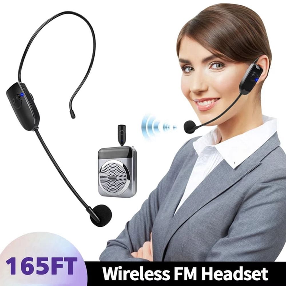 2 In1 Wireless Microphone Headset Transmitter Wireless Headset and Handheld Noise Reduction Mic for Voice Amplifier