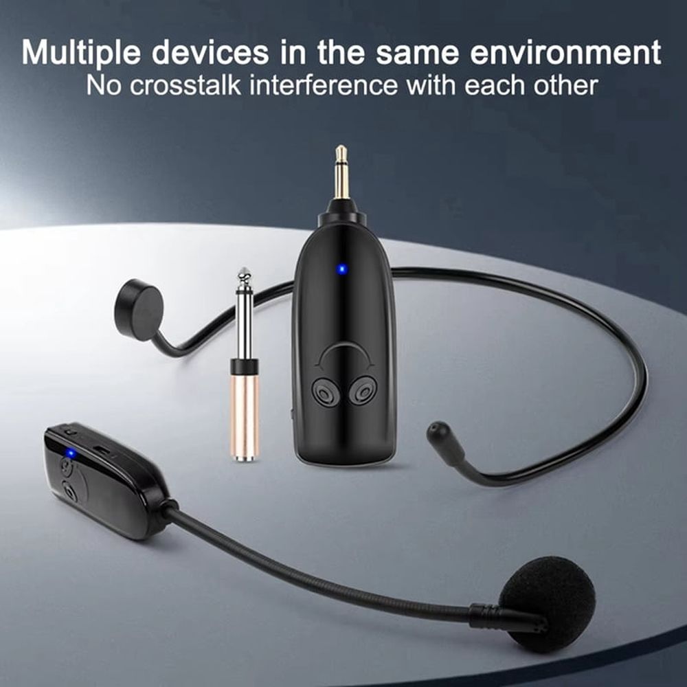 2 In1 Wireless Microphone Headset Transmitter Wireless Headset and Handheld Noise Reduction Mic for Voice Amplifier
