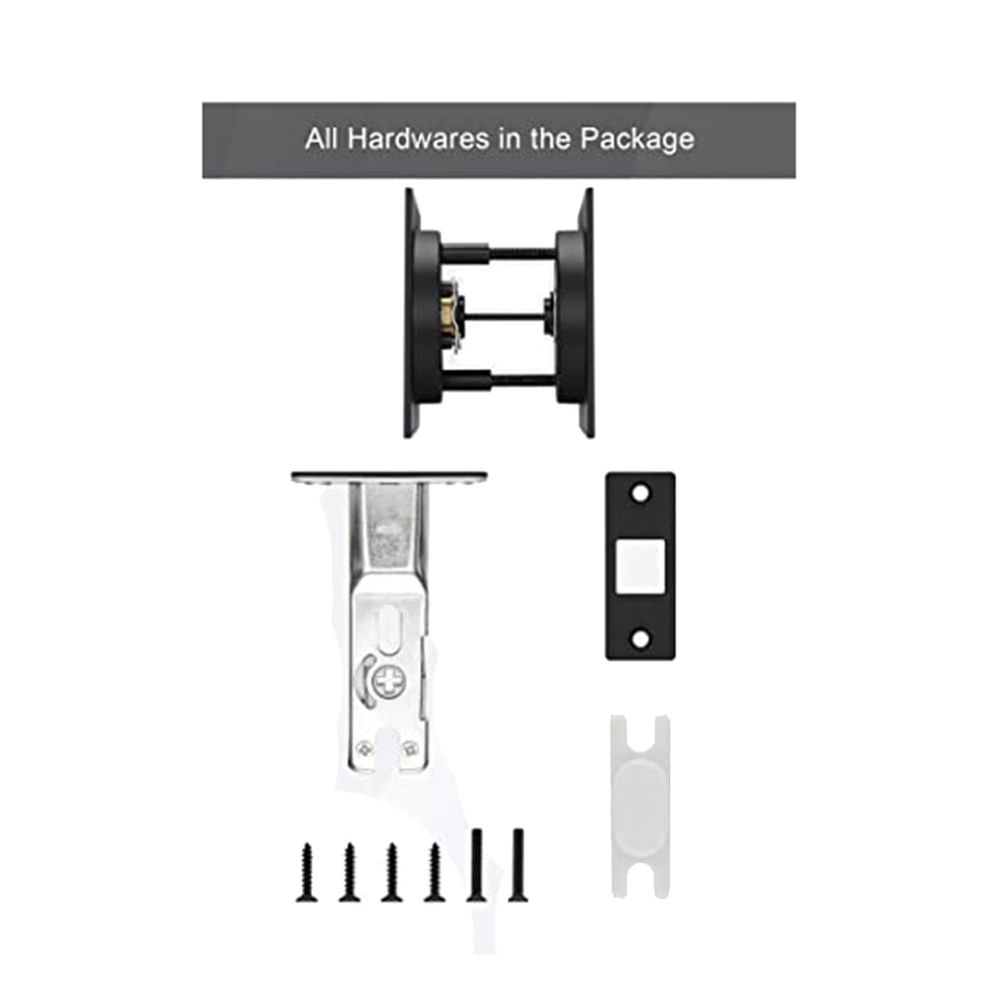 Pocket Door Lock, Matte Black Privacy Square Pocket Door Hardware
