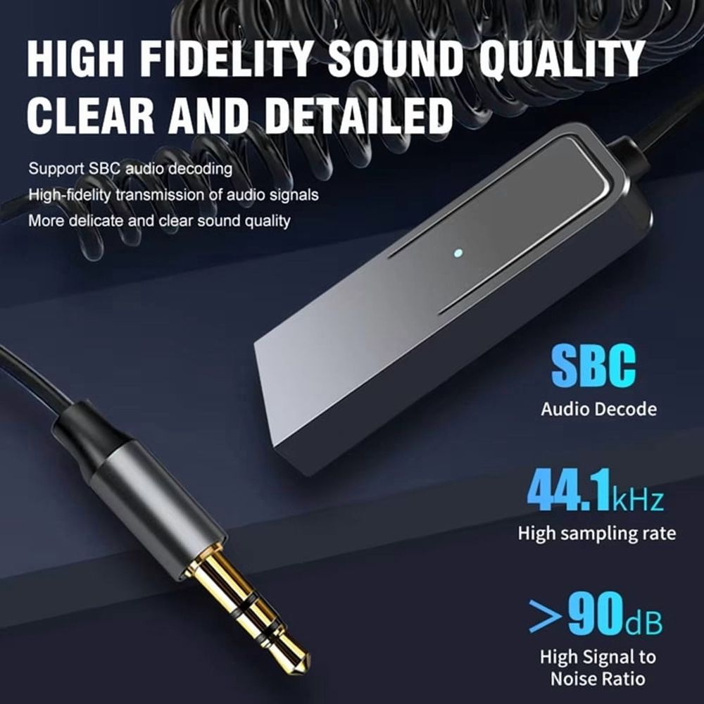 AUX Bluetooth Adapter Car 3.5mm Jack Audio Transmitter 5.2 Receiver USB Dongle Cable Handsfree Car with Microphone