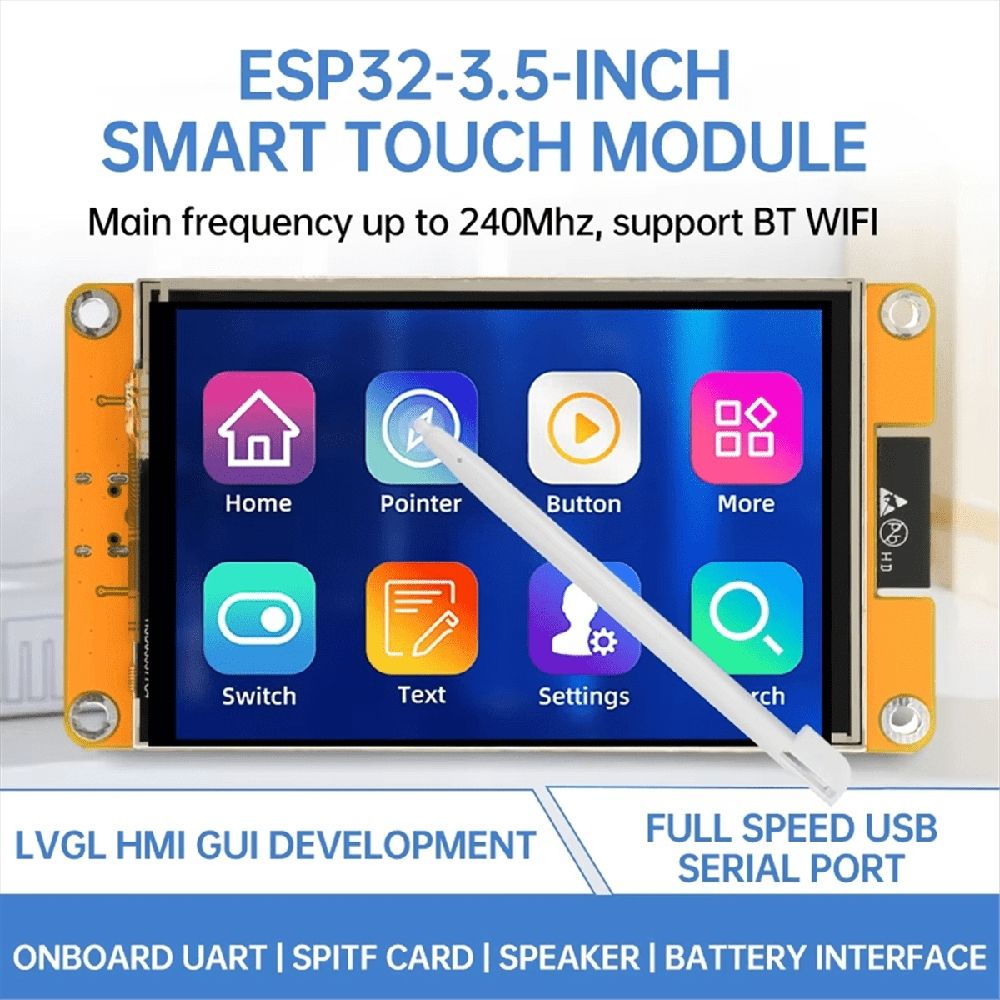 ESP32 WiFi Bluetooth Module Development Board 3.5 Inch ST7796U Drive 320x480 Resolution TFT Intelligent Touch Screen