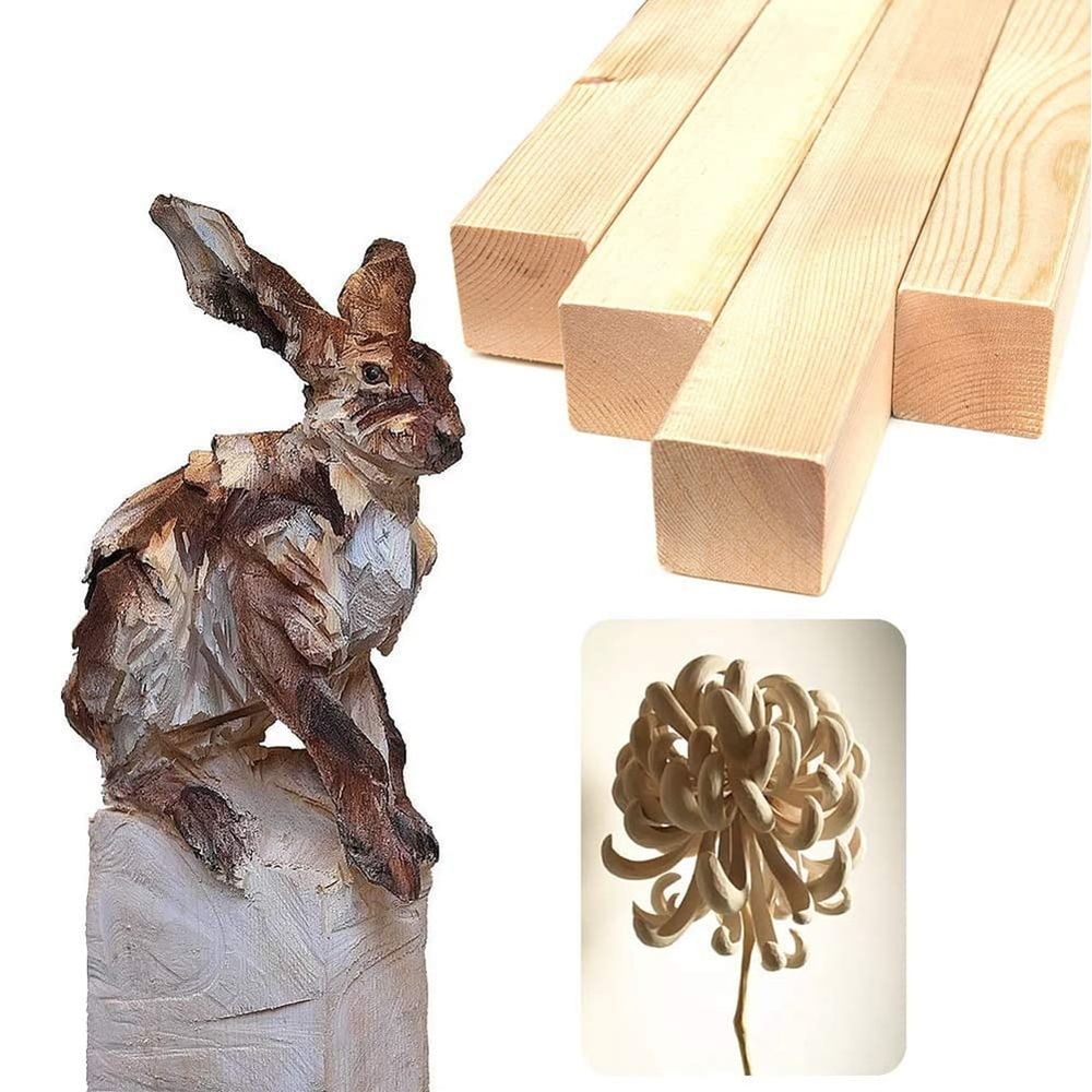6Pcs Basswood Carving Blocks for Wood Beginners Hobby Kit DIY