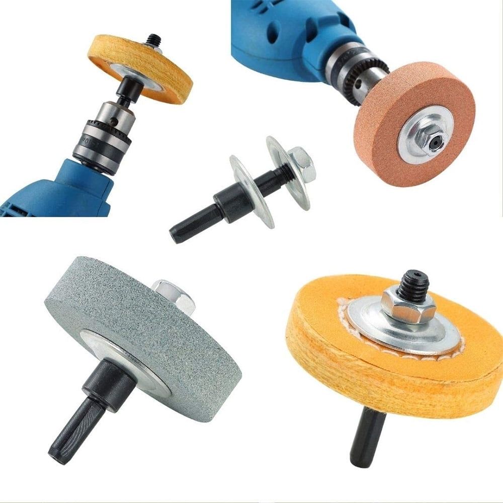 Buffing Polishing Wheel Kit 3 inch,for Bench Buffer/Bench Grinder,Buffing Wheel Hole 3/8 inch,Drill Arbor Adapter Kit
