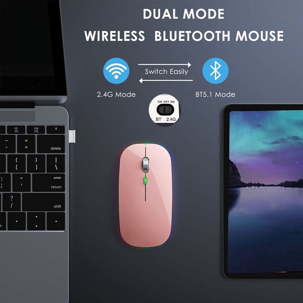 Jiggler Anti-Hibernate Optical Wireless Mouse, Matte Black