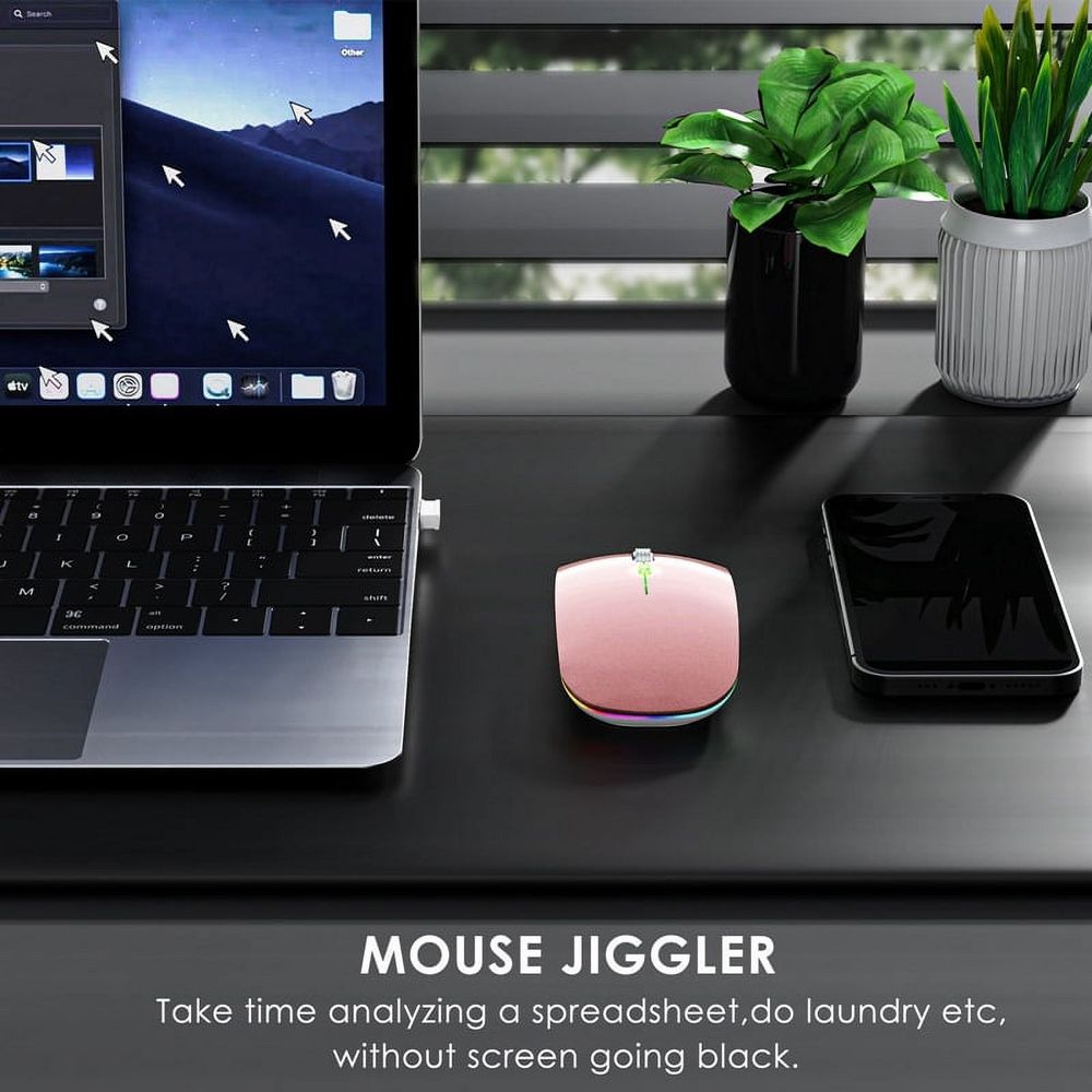 Jiggler Anti-Hibernate Optical Wireless Mouse, Matte Black