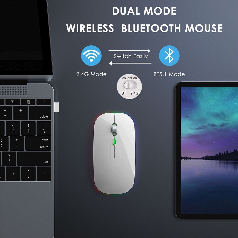 Jiggler Anti-Hibernate Optical Wireless Mouse, Matte Black