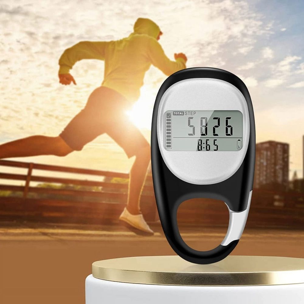 Pedometer for Walking, Portable Walking Pedometer 3D Step Counter, Simple Electronic Steps Tracker with Carabiner