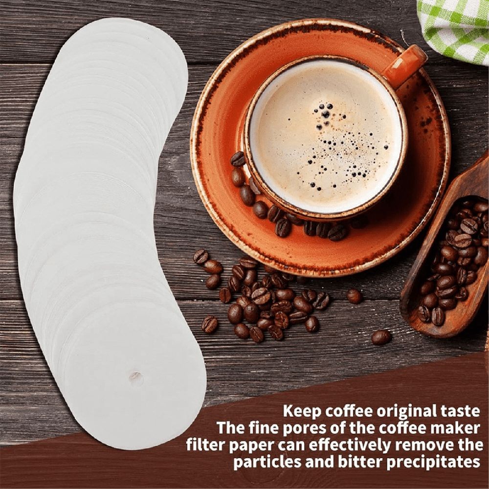 400Pcs Unbleached Percolator Coffee Filters, 3.75In Disposable Coffee Paper Filter, Disc Coffee Filters White