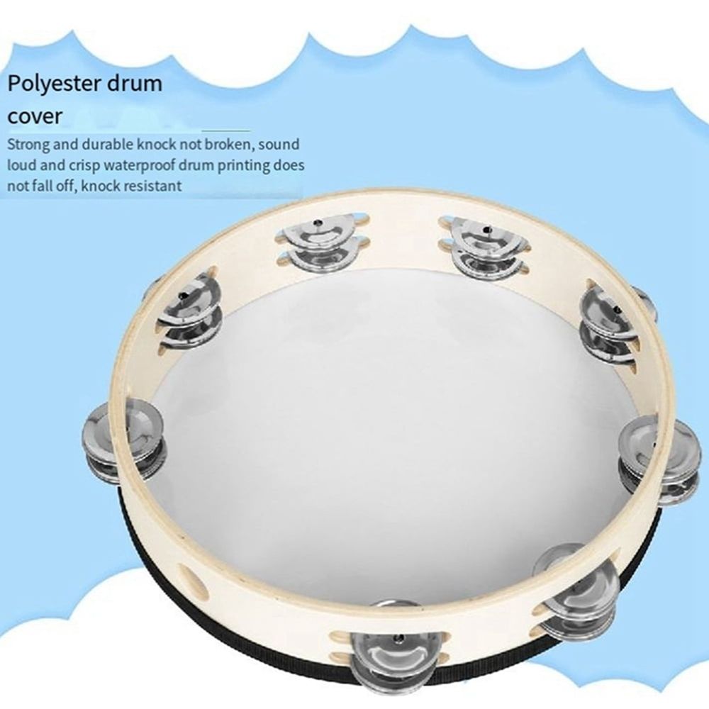 10 Inch Peace Dove Double Layer Hand Tambourine