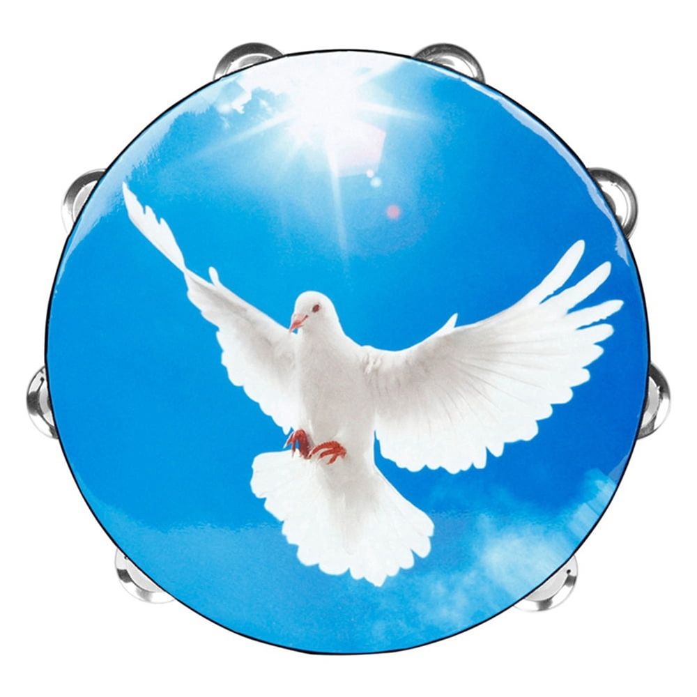 10 Inch Peace Dove Double Layer Hand Tambourine