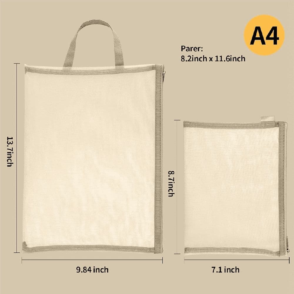 10 Pack Colored Double-Layer Mesh Zipper Pouch Bags, Building Block Sets Toy Storage & Organization 5Pcs A4+5Pcs A5