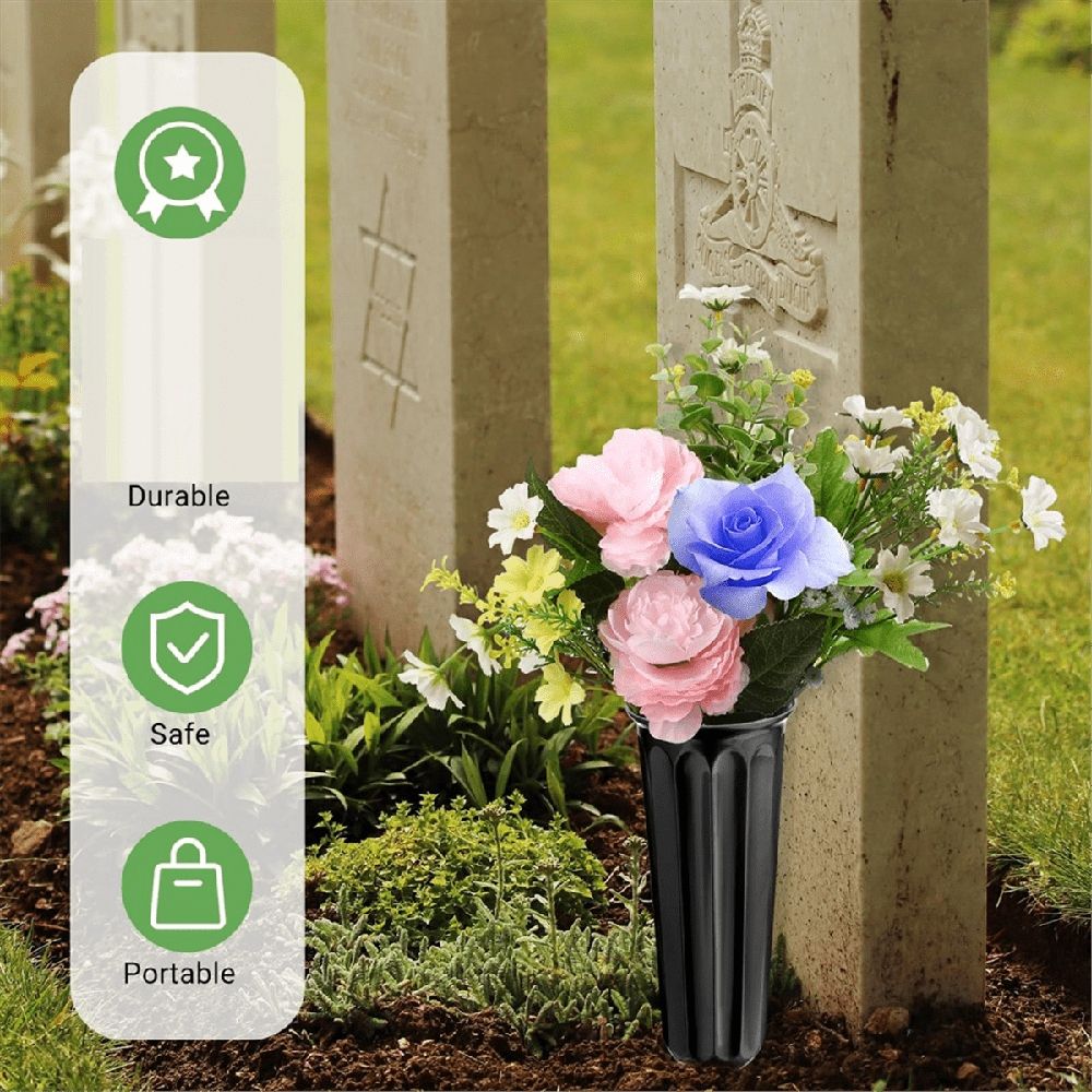 20 Pack Cemetery Vases with Spikes,Plastic Vases for Flowers,Grave Decorations for Cemetery,Memorial Floral Vases