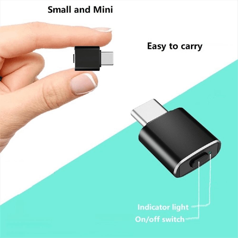 USB C Mouse Jiggler Undetectable Automatic Type Mover 3 Jiggle Modes Driver-Free for Keeps Computer Awake Black
