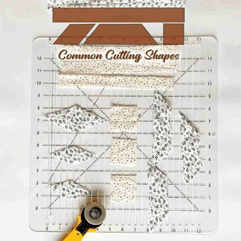 Sewing Supplies Sewing Ruler Template DIY Craft 12 Inch T-Shirts Ruler Patchwork 5-in-1 Quilt Cutting Ruler