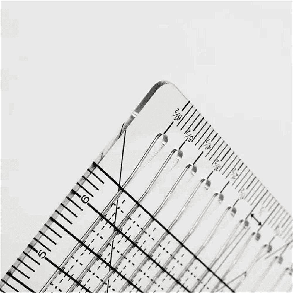 Sewing Supplies Sewing Ruler Template DIY Craft 12 Inch T-Shirts Ruler Patchwork 5-in-1 Quilt Cutting Ruler