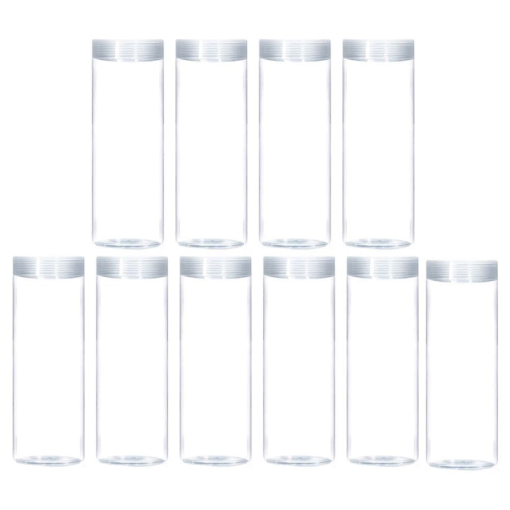 10-Pack Clear Plastic Storage Tubes for Collectibles, Transparent Organizers to Protect and Store Small Items