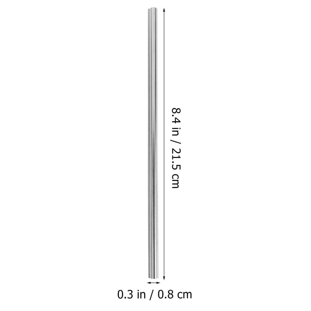 Stainless Steel Reusable Straws Multipurpose Silver 21.50X0.80cm