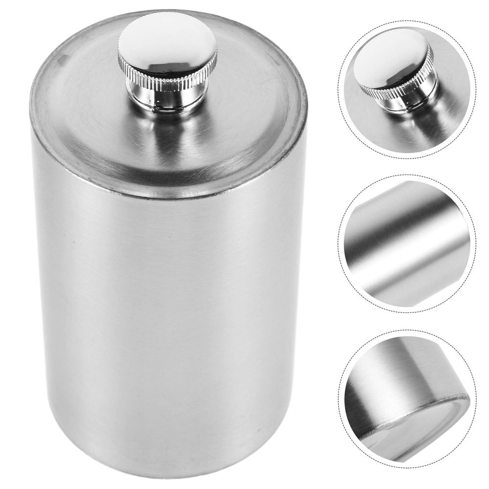 Portable Stainless Steel Liquor Flask with Cylindrical Design for Easy Carry