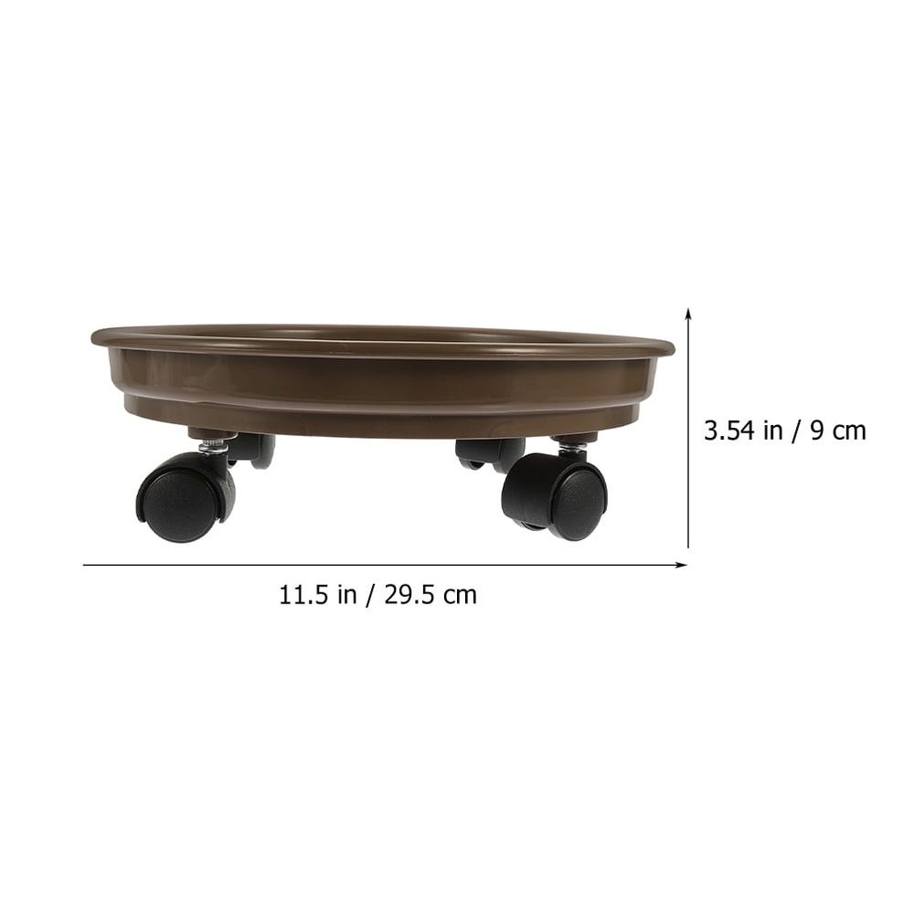 Garden and Patio Rolling Plant Stand Coffee Color with Wheels for Convenient Plant Moving