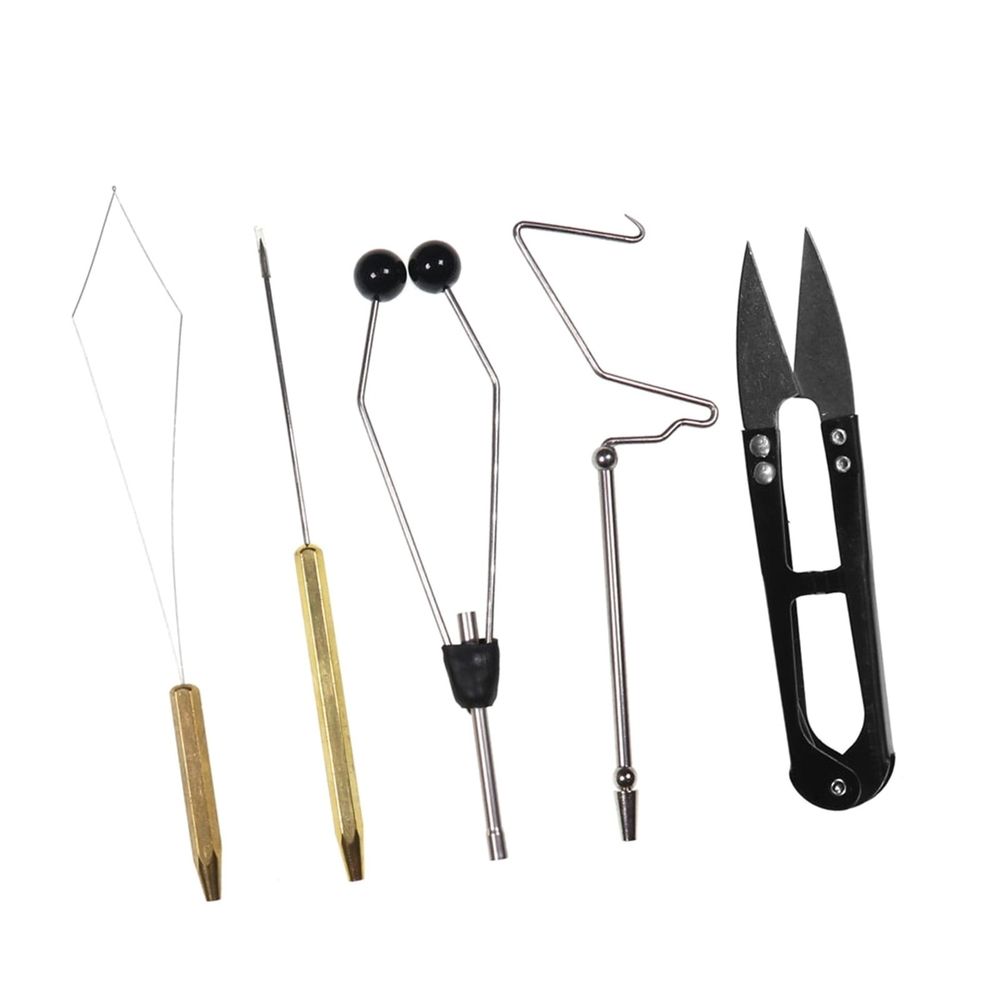 Bobbin Holder, Whip Finisher, Needle, Scissors With Clamp, For Fly Tying Tools Combo Kit