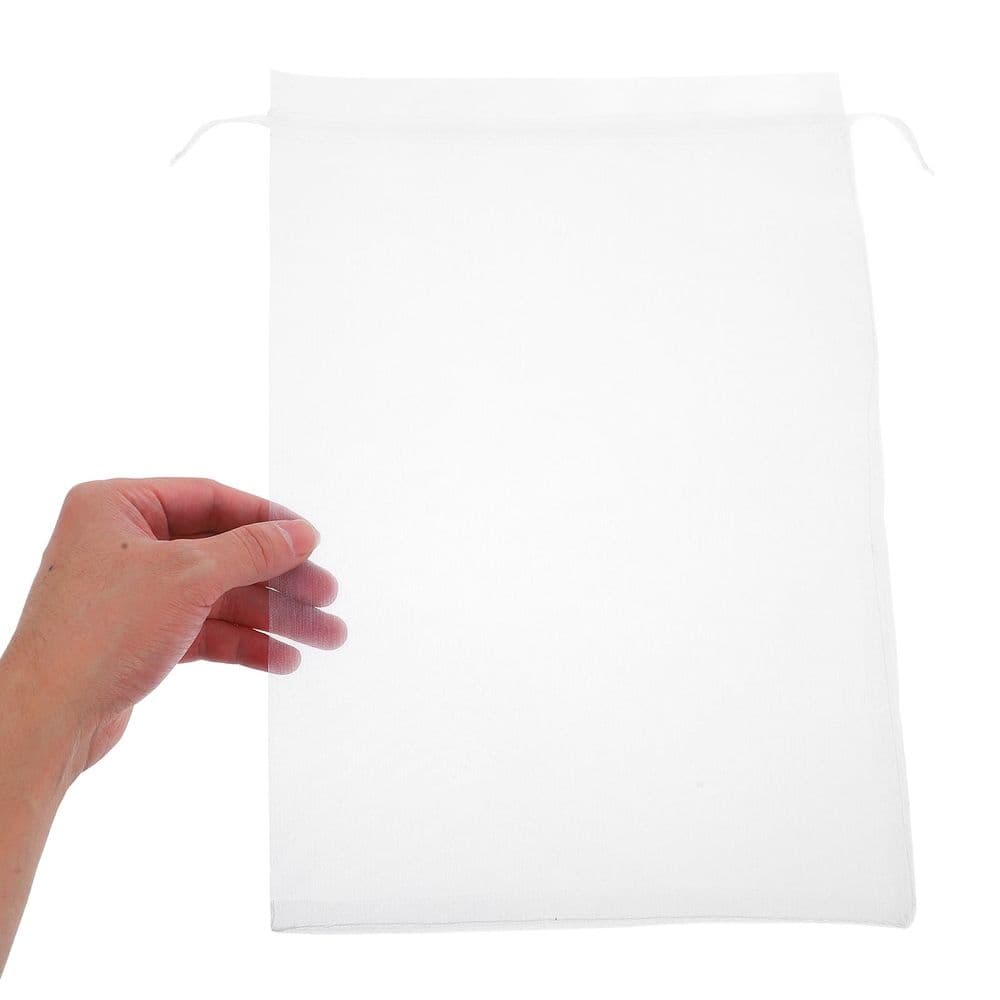 25 Piece White Organza Pouches Drawstring Closure Elegant Design 35x25cm