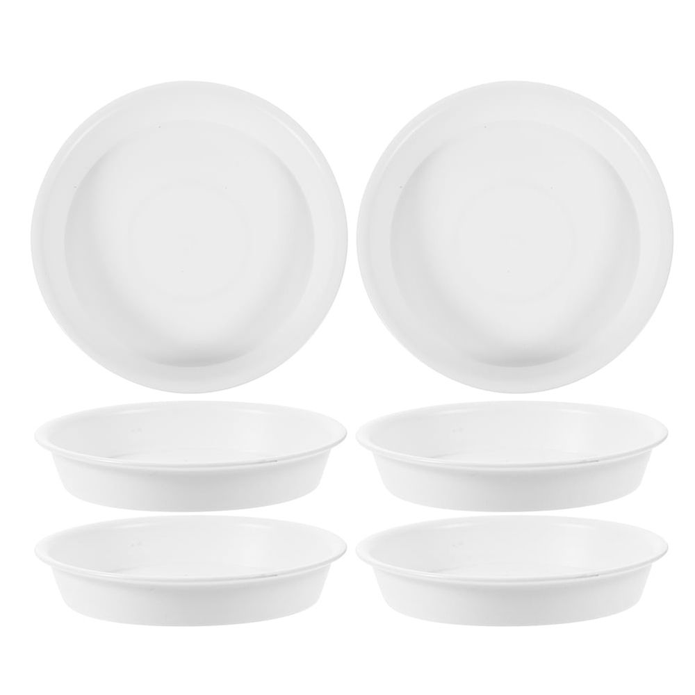 6-Pack White Round Plastic Plant Saucers for Indoor Use, Water Catch Trays for Houseplants and Flower Pots