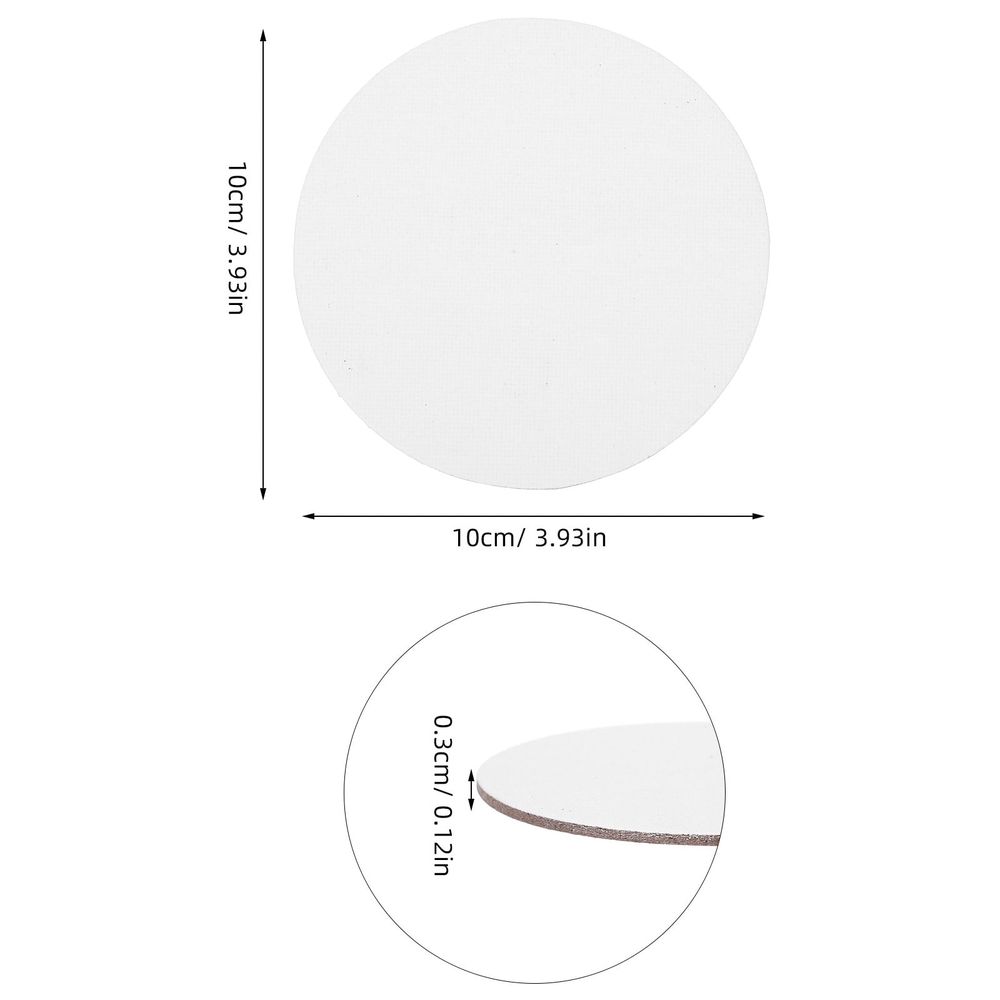 Round Painting Canvas Panels for Art, White, Suitable for All Media, 8Pcs