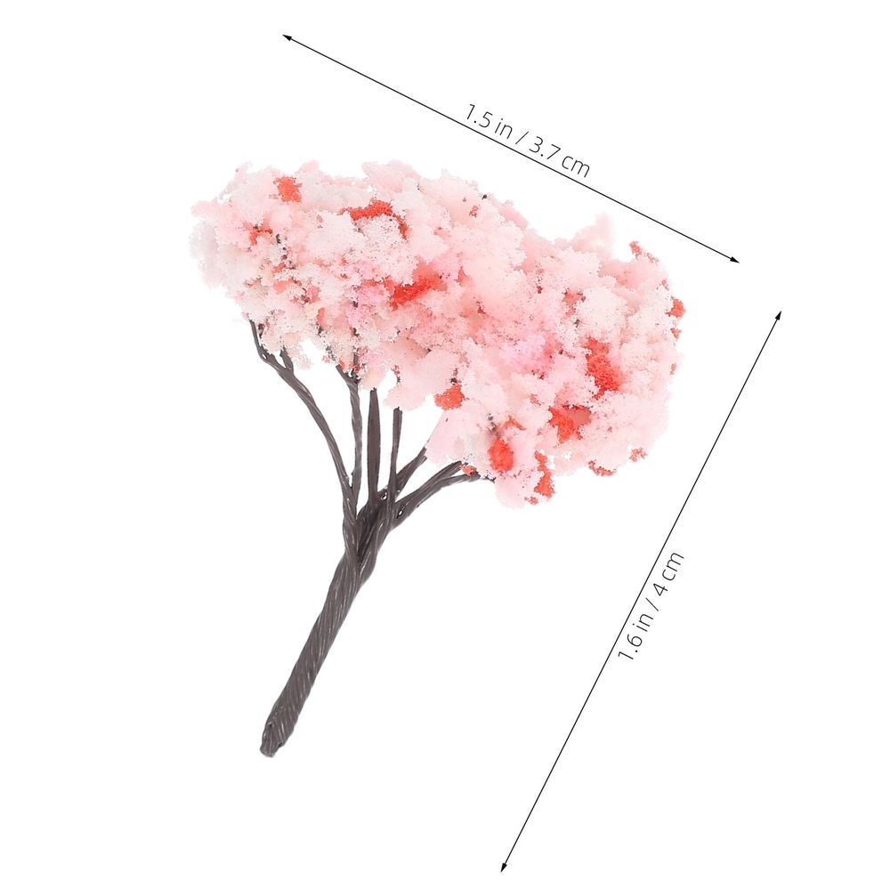 12Pcs Pink Model Cherry Blossom Trees for Architectural Models and Micro Landscape Decor