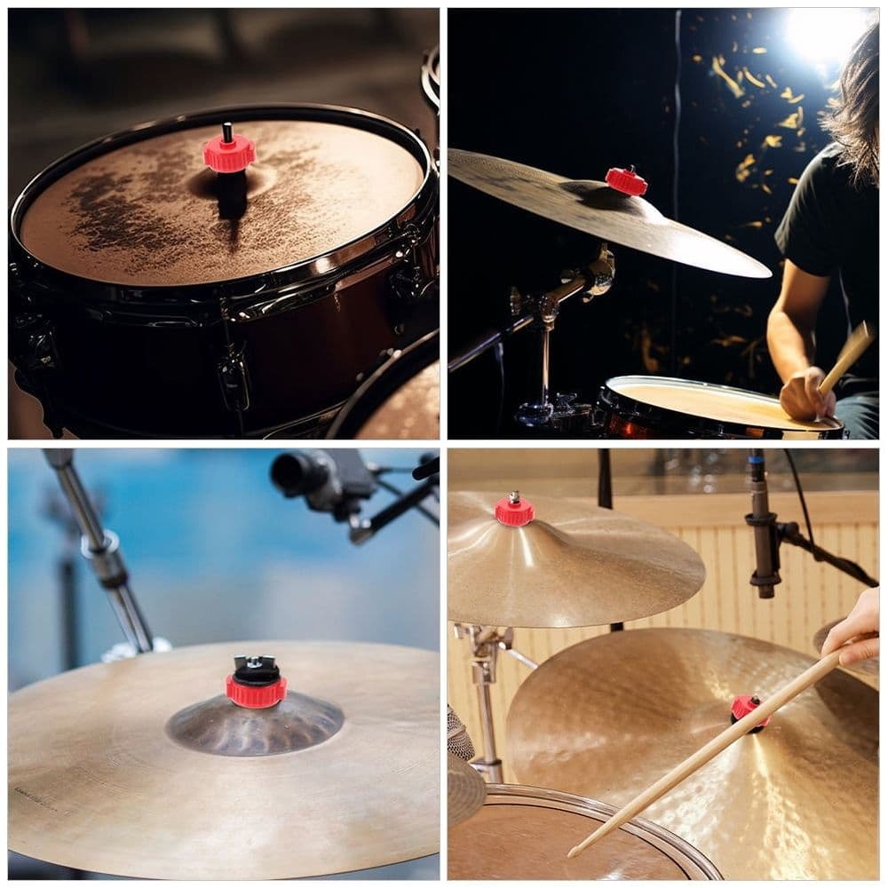 6Pcs Lightweight Drum Cymbal Nuts with Quick Release Red Plastic for Jazz Drums