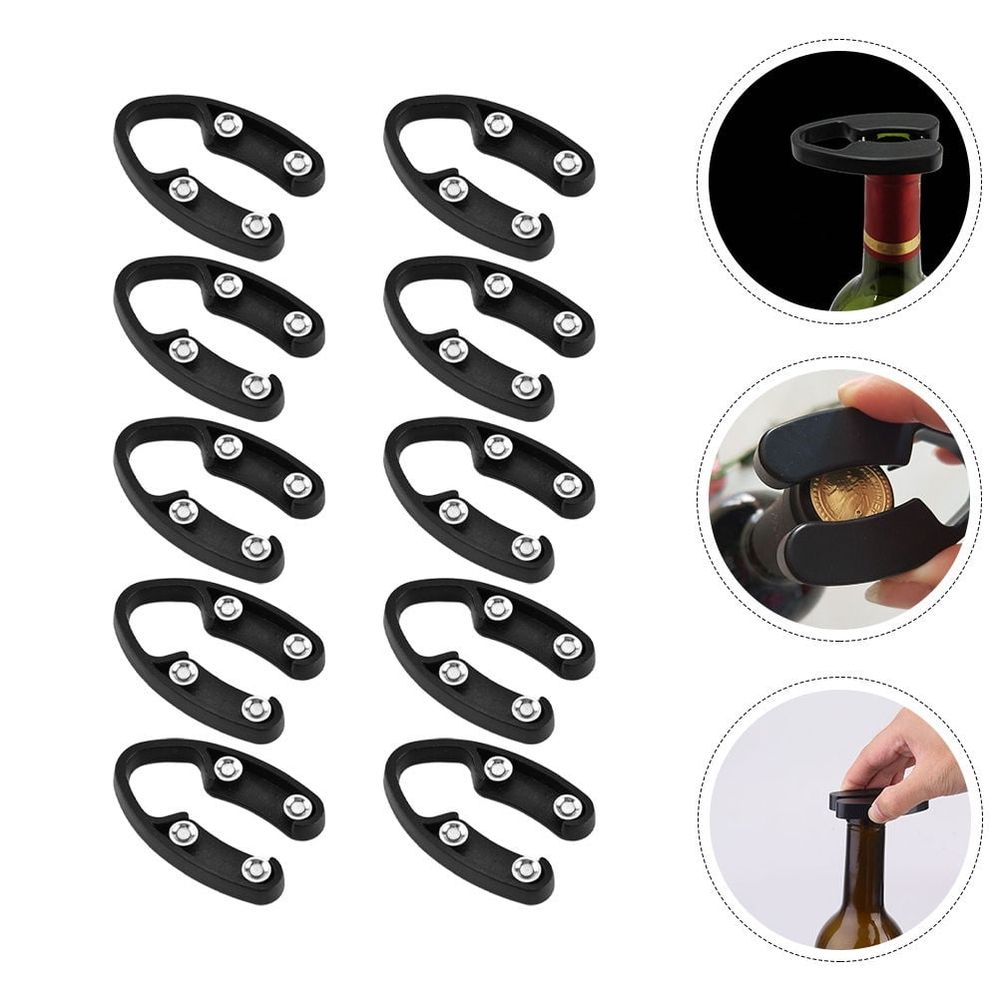 10Pcs Portable Black Wine Foil Cutters with Creative Design for Easy Red Wine Bottle Opening