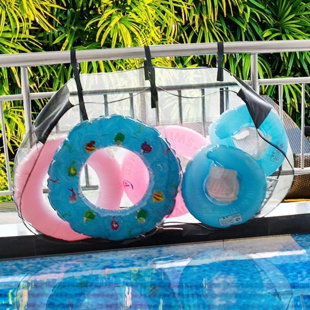 Mesh Pool Float Storage Bag Large Hanging Net Bag Blue