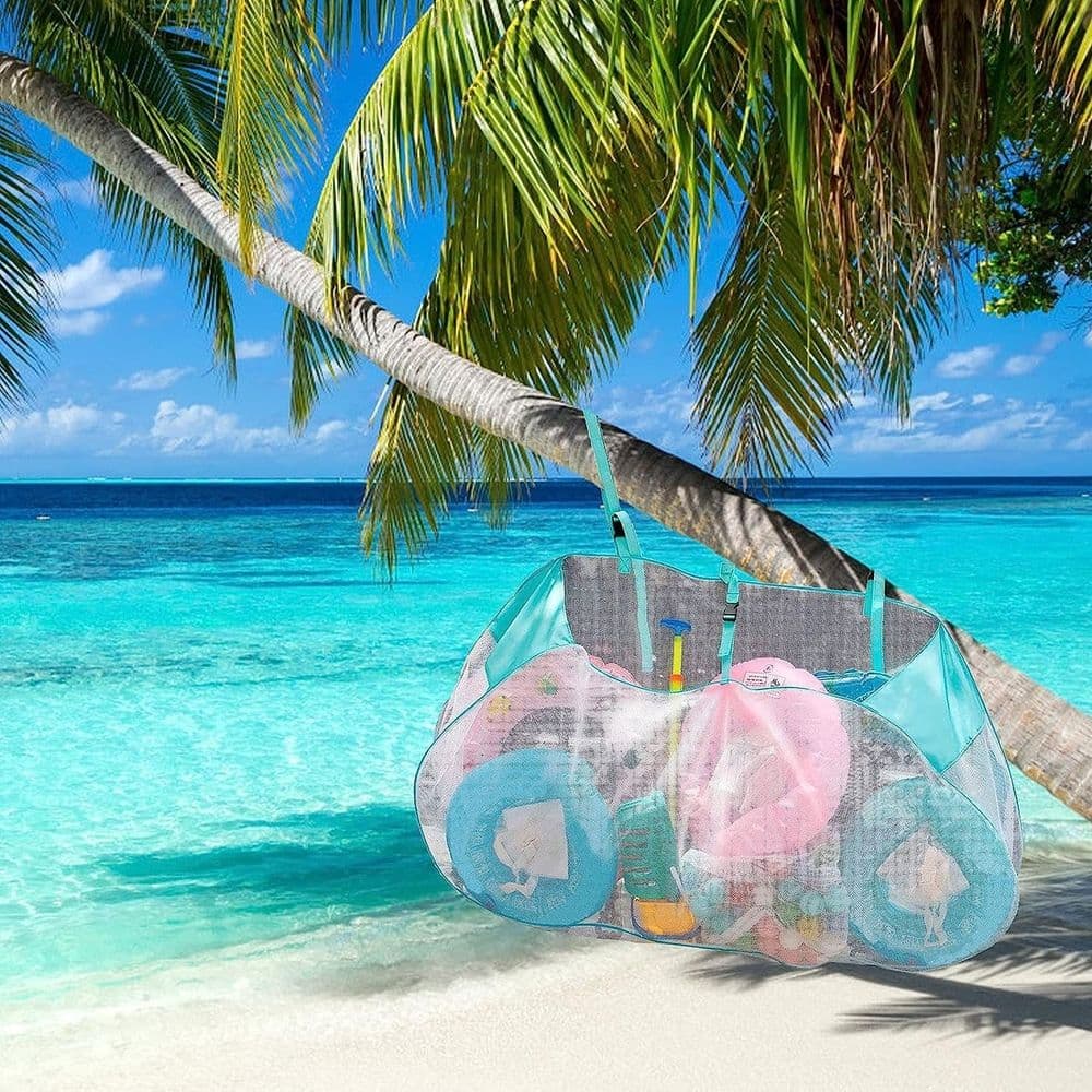Mesh Pool Float Storage Bag Large Hanging Net Bag Blue